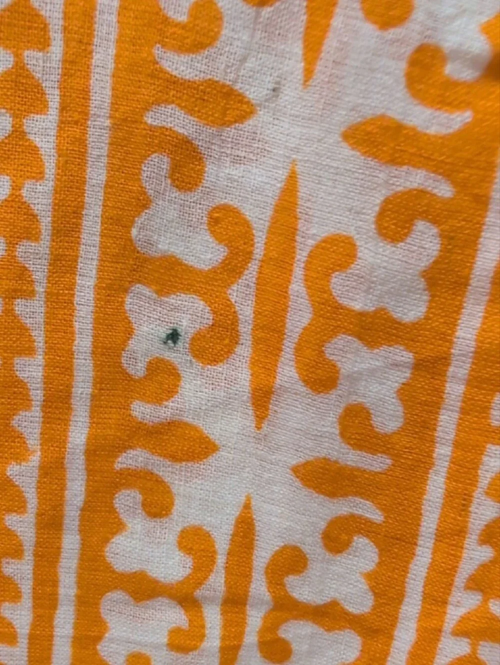 Anne Klein Orange & White Printed Cotton Scarf